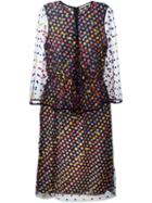 Marco De Vincenzo Layered Cape Dress, Women's, Size: 40, Black, Polyamide/viscose/polyester/silk