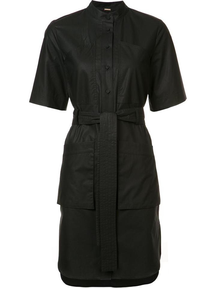 Adam Lippes Drawstring Shirt Dress, Women's, Size: 4, Black, Cotton