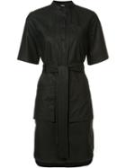 Adam Lippes Drawstring Shirt Dress, Women's, Size: 4, Black, Cotton