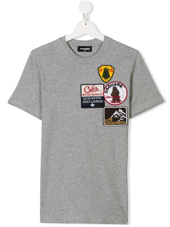 Dsquared2 Kids Teen Logo Patch T-shirt - Grey