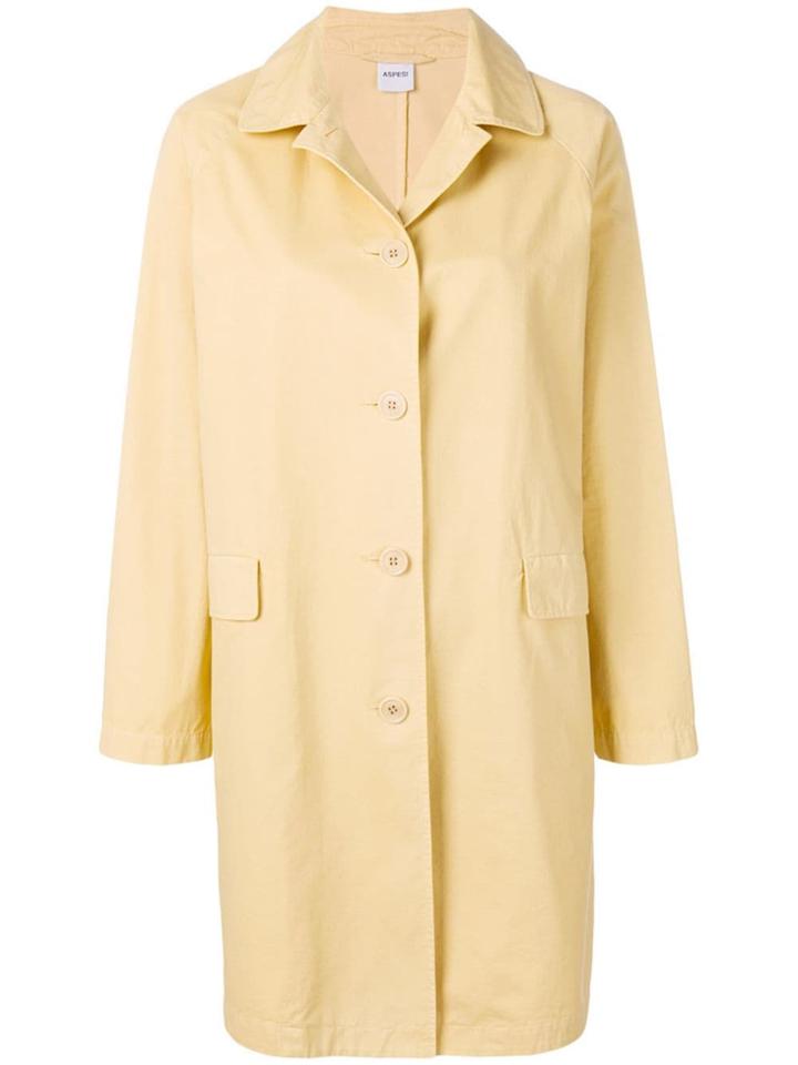 Aspesi Button Fastened Trench Coat - Yellow
