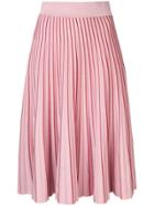 Jonathan Simkhai Metallic Pleat Midi Skirt - Pink