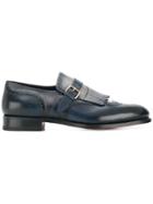 Santoni Embroidered Buckle Loafers - Grey