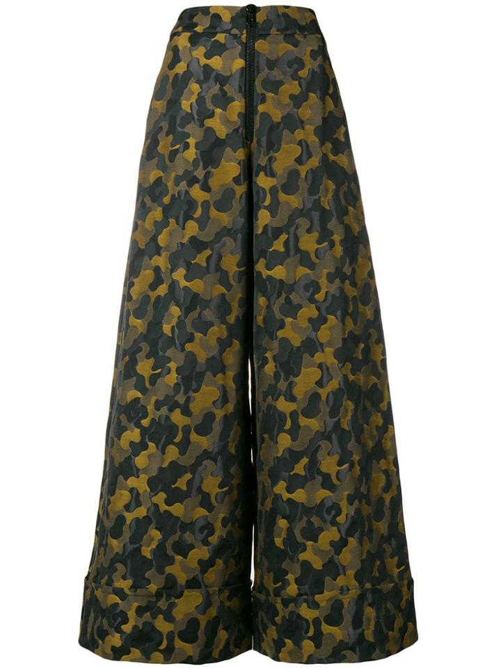 Ultràchic Camouflage Print Palazzo Trousers - Yellow & Orange
