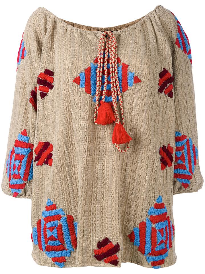 All Things Mochi The Dassin Blouse, Women's, Nude/neutrals, Wool