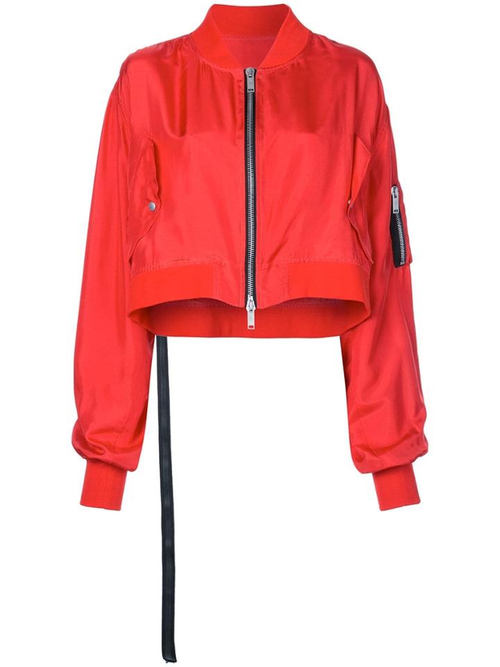 Unravel Project Cropped Bomber Jacket - Red
