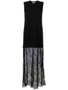 Mcq Alexander Mcqueen Lace Trim Maxi Dress - Black