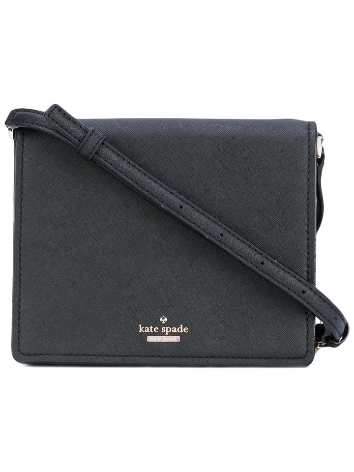 Kate Spade - Flap Crossbody Bag - Women - Calf Leather/polyester/polyurethane - One Size, Black, Calf Leather/polyester/polyurethane