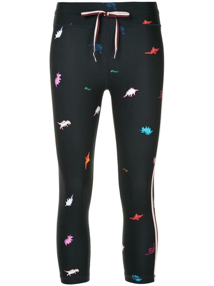 The Upside Cropped Patterned Leggings - Black