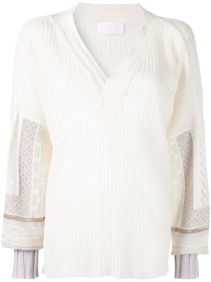 Mame V-neck Jumper - White