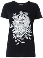 Alexander Mcqueen Floral Skull Print T-shirt, Women's, Size: 42, Black, Cotton