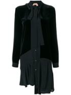 Nº21 Gemstone And Neck Tie Collar Dress - Black