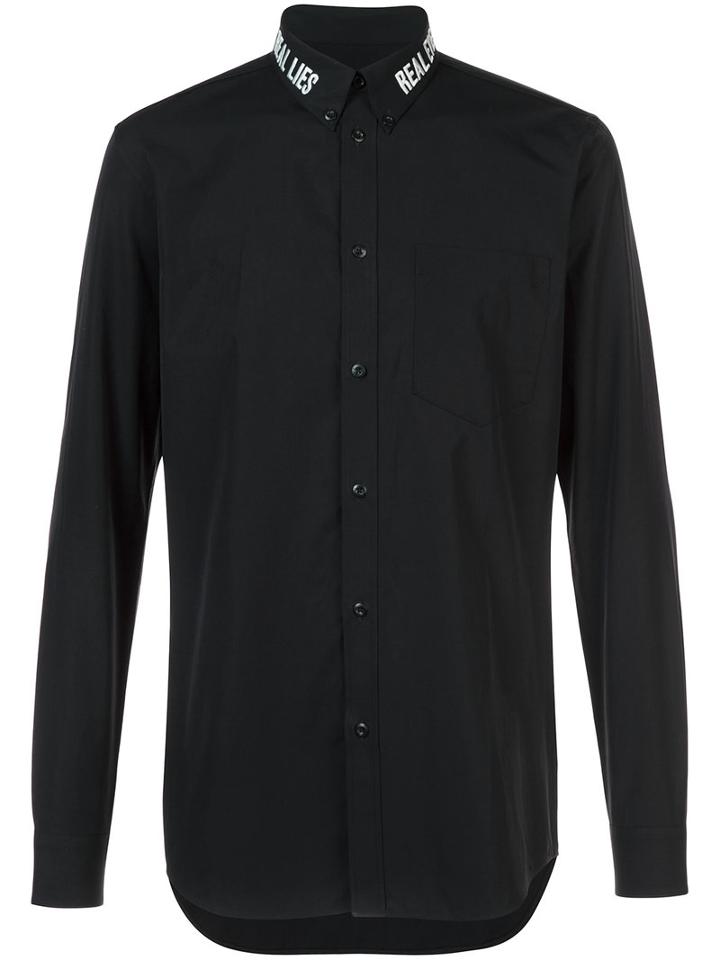Givenchy - Real Lies Real Eyes Embroidered Shirt - Men - Cotton - 43, Black, Cotton
