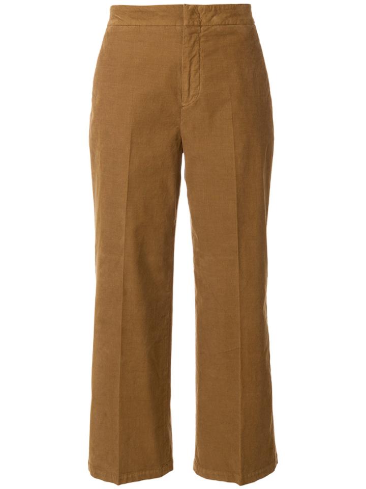 Pt01 Cropped Wide-leg Trousers - Brown