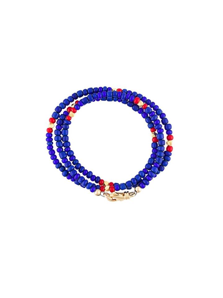 Nialaya Jewelry Beaded Wrap Around Bracelet - Blue