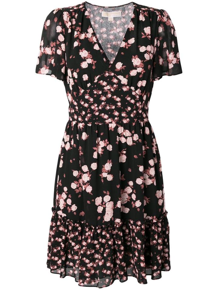 Michael Michael Kors Rose Print Dress - Black