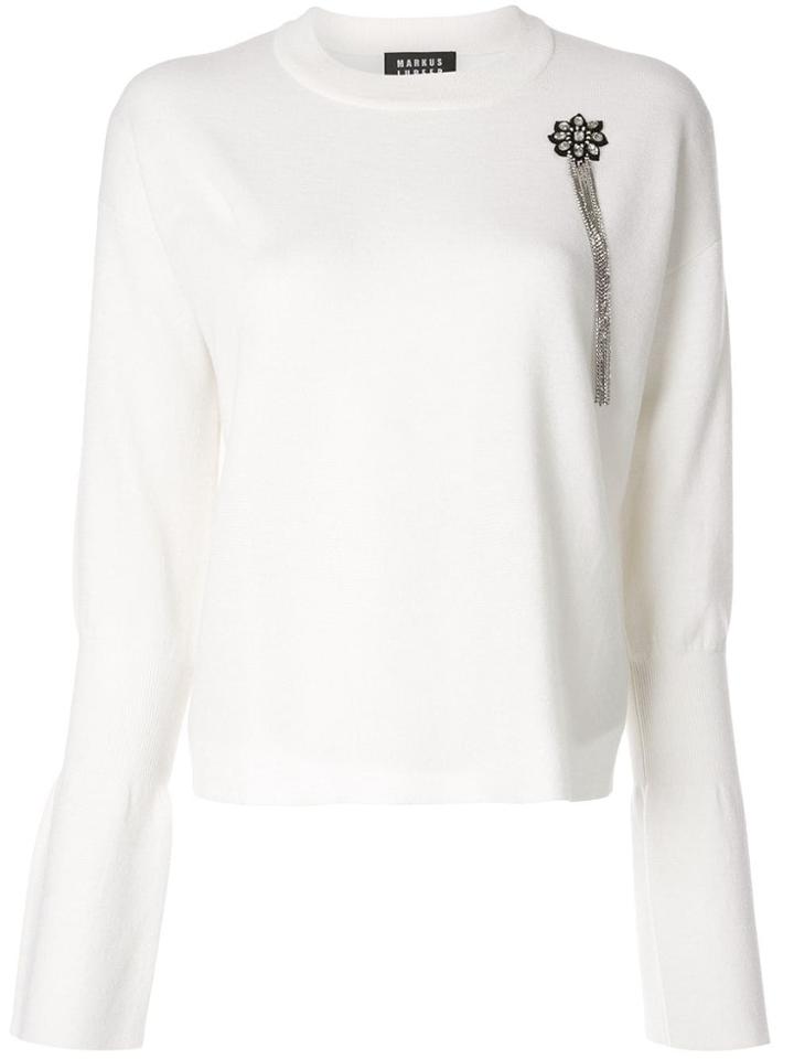 Markus Lupfer Floral Embellished Jumper - White