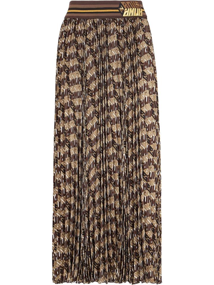Fendi Fendi Roma Amor Pleated Skirt - Brown