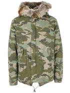 Mr & Mrs Italy - Fur Hooded Camouflage Parka - Men - Cotton/polyester/coyote Fur - L, Green, Cotton/polyester/coyote Fur