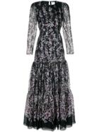 Ingie Paris Floral Print Gown - Black