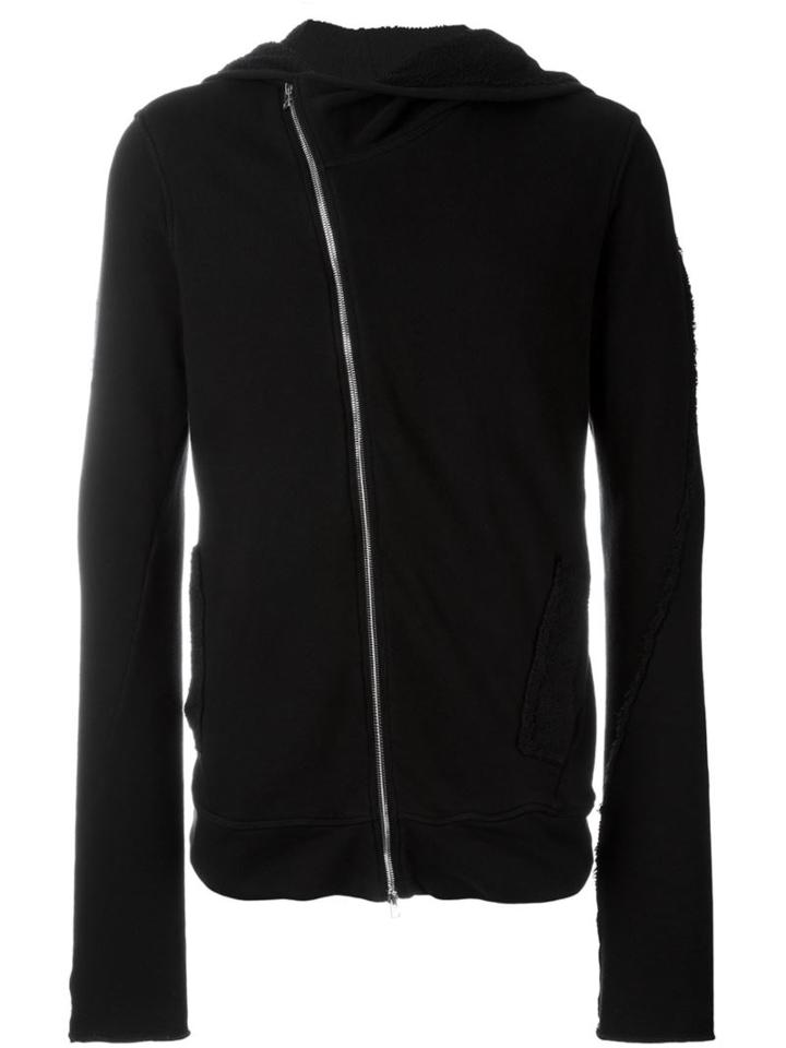 Lost & Found Rooms Off-centre Zip Hoodie, Men's, Size: Large, Black, Cotton