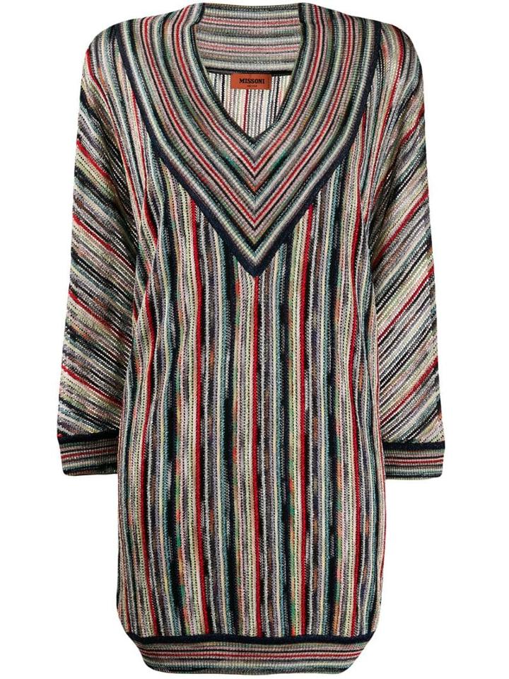 Missoni Striped Knitted Dress - Blue