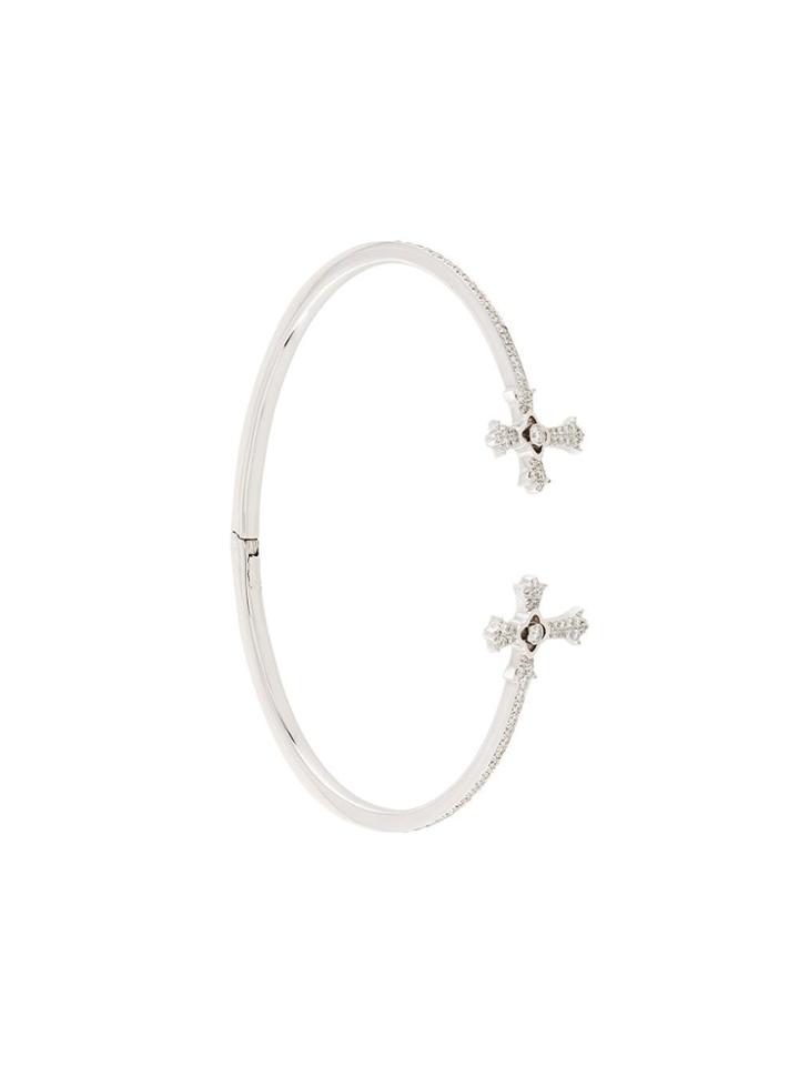 Elise Dray Diamond Twin Cross Bracelet - Metallic