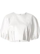 Aje Shell Cropped Blouse - White