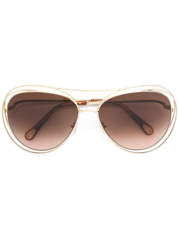 Chloé Eyewear Oversized Frame Sunglasses - Metallic