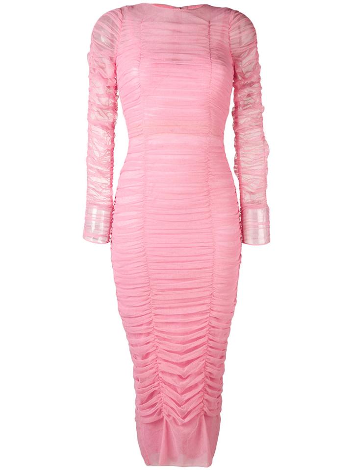Dolce & Gabbana Ruched Cocktail Dress - Pink & Purple
