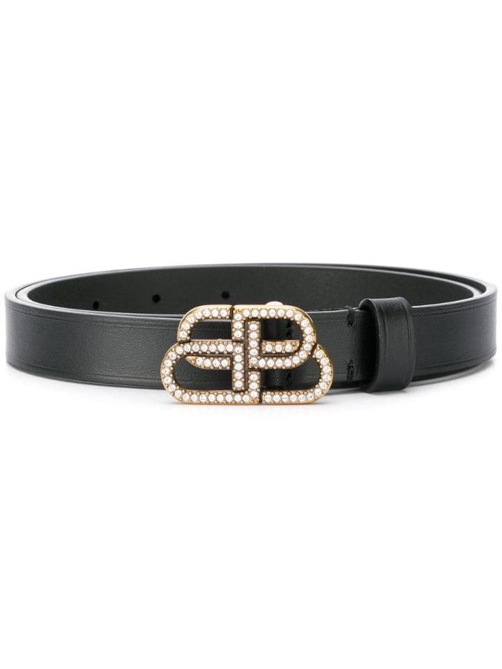 Balenciaga Bb Buckle Belt - Black