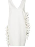 Msgm - Embellished Ruffle Trim Dress - Women - Polyester/spandex/elastane - 44, White, Polyester/spandex/elastane