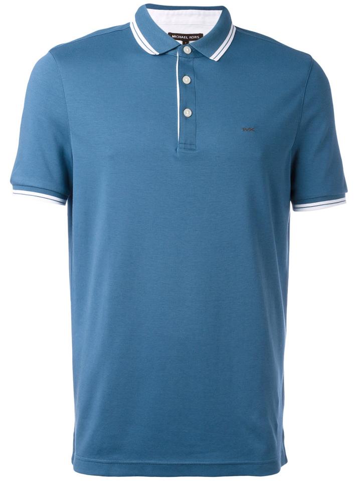 Michael Kors - Contrast Trim Polo Top - Men - Cotton - Xl, Blue, Cotton