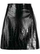 Pinko Exotic Leather Look Mini Skirt - Black