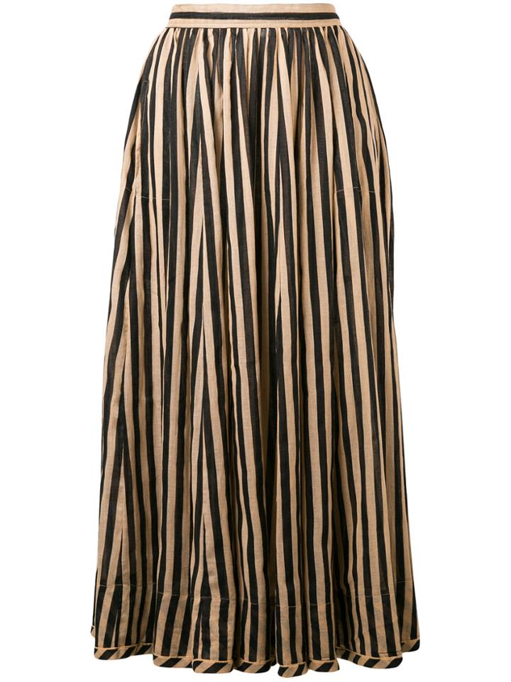 Zimmermann Long Striped Skirt - Black