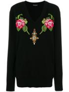 Dolce & Gabbana Embellished Cashmere Jumper - Black