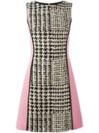 Fausto Puglisi Panelled Houndstooth Dress, Women's, Size: 40, Acetate/silk/wool/virgin Wool