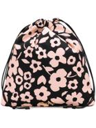 Miu Miu Anenome Print Drawstring Pouch - Black