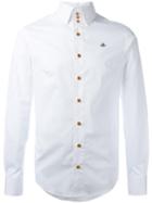 Vivienne Westwood Man Logo Embroidered Shirt, Men's, Size: 48, White, Spandex/elastane/cotton