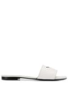 Prada Embossed Cutout Detail Sandals - White