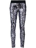 Dolce & Gabbana Vintage Sequinned Cropped Leggings - Metallic