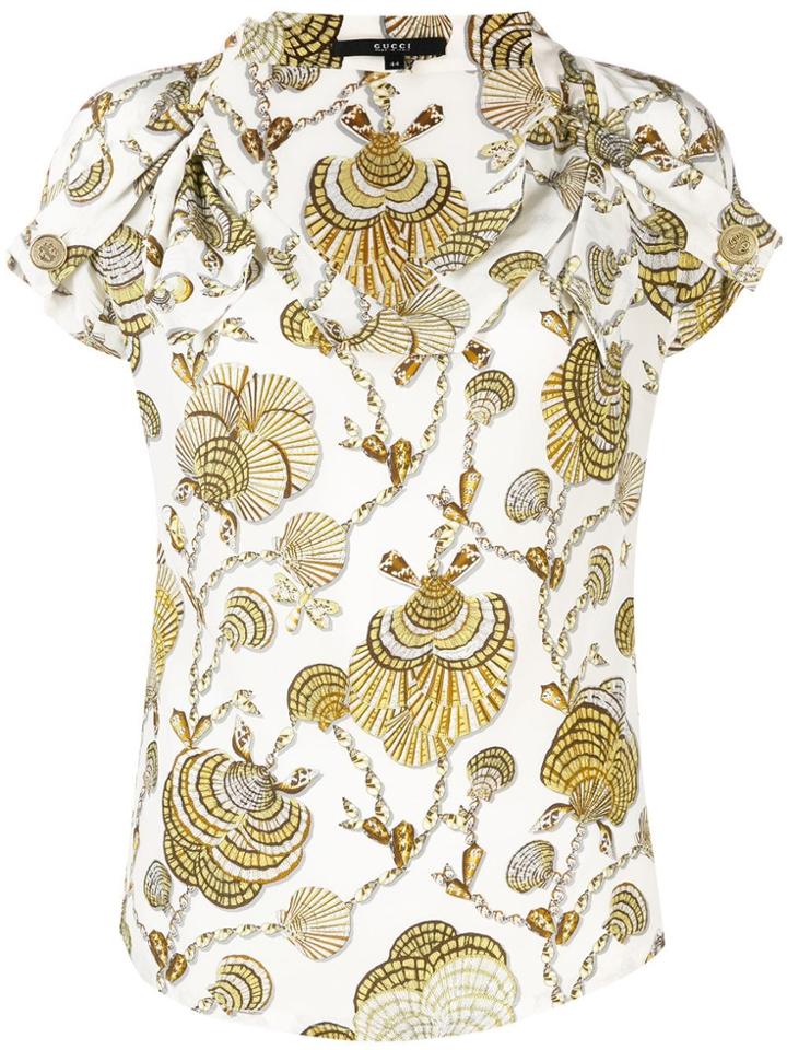 Gucci Pre-owned Seashell Print Top - White