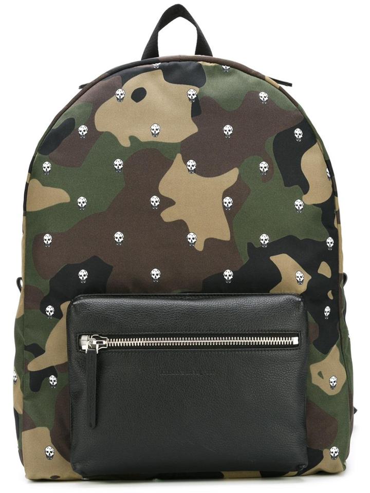 Alexander Mcqueen Skull And Camouflage Backpack - Green