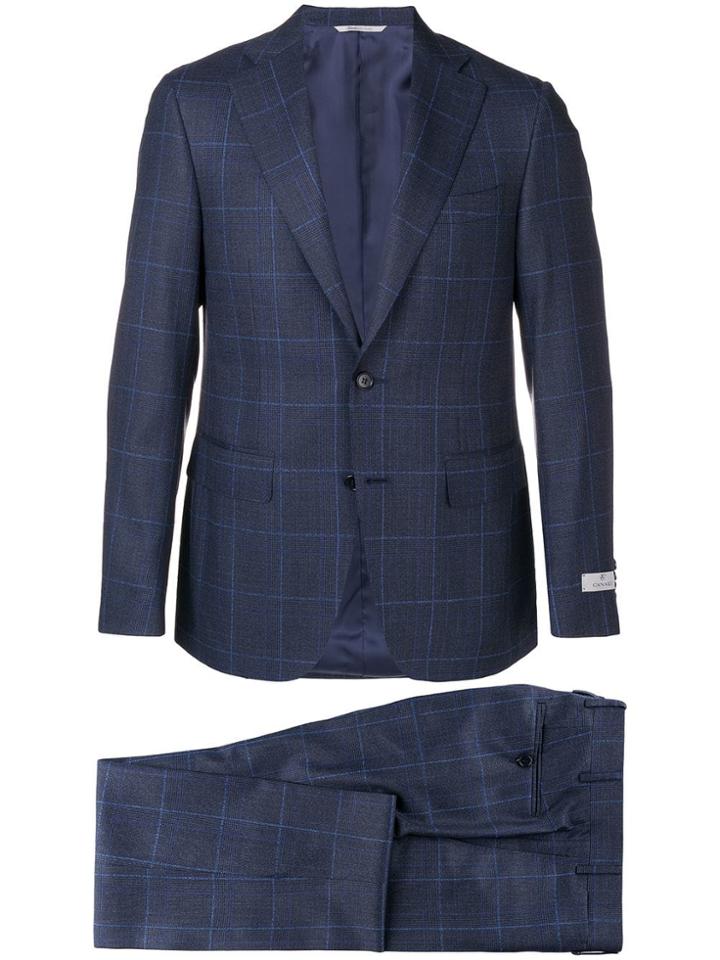Canali Two-piece Checked Suit - Blue
