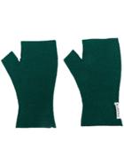 Barena Knitted Fingerless Gloves - Green