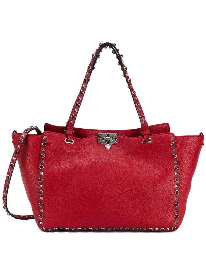 Valentino Valentino Garavani 'rockstud Rolling' Trapeze Tote, Women's, Red