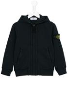 Stone Island Junior - Zip Hoodie - Kids - Cotton/spandex/elastane - 10 Yrs, Blue