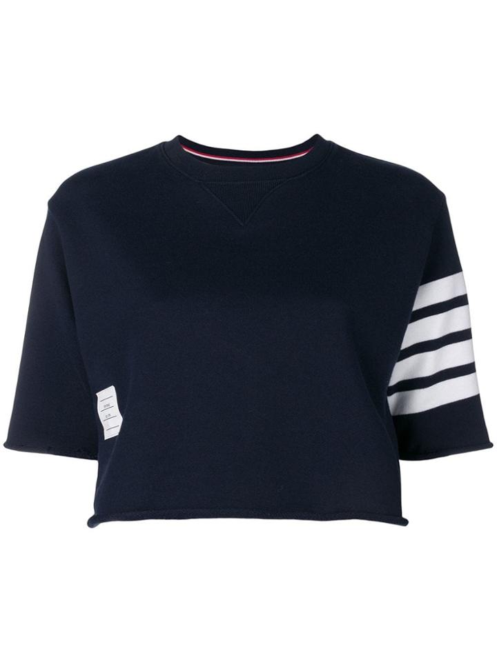 Thom Browne 4-bar Boxy Cutoff Tee - Blue