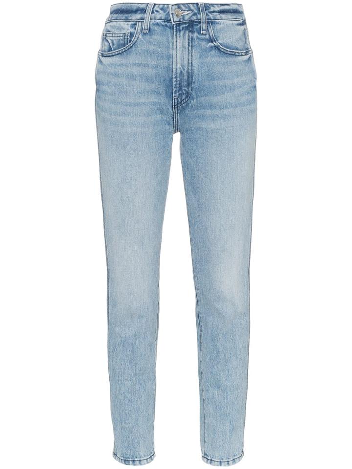 Jordache High Waist Back Pocket Detail Jeans - Blue