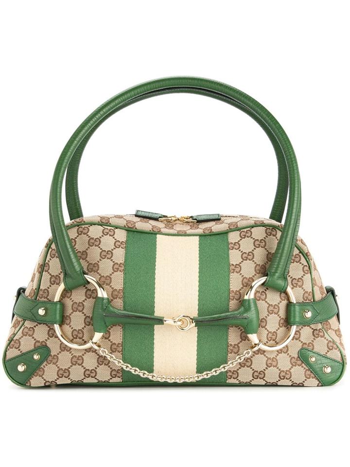 Gucci Vintage Gg Horsebit Hand Bag - Brown